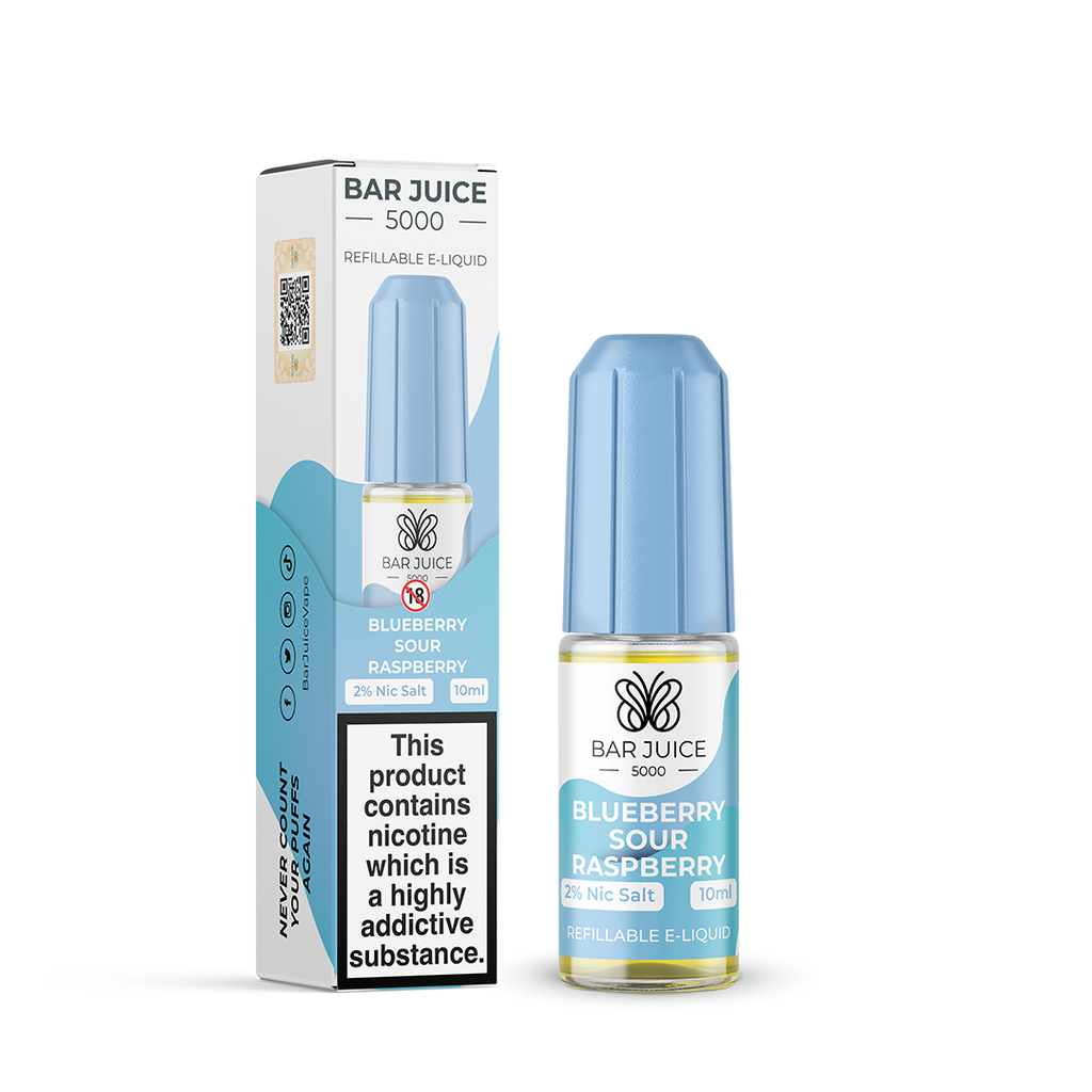 Blueberry Sour Raspberry Nic Salt E-liquid by Bar Juice 5000 10mg