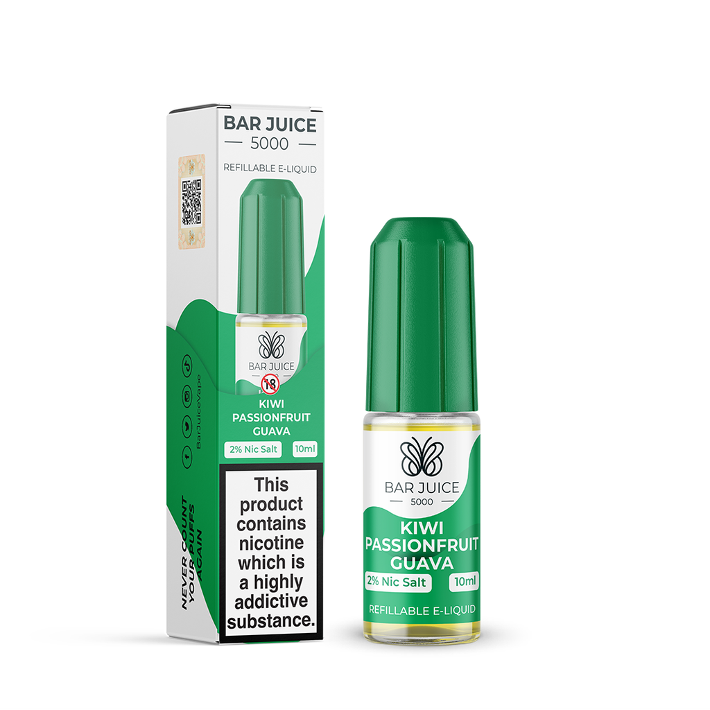 Kiwi Passionfruit Guava Nic Salt E-liquid by Bar Juice 5000 10mg