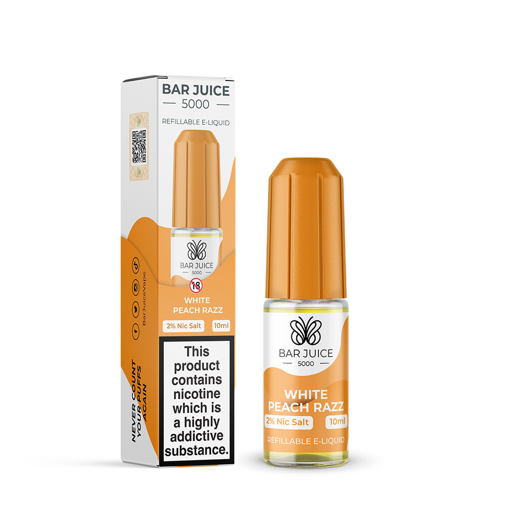 Bar Juice 5000 White Peach Razz Nic Salt E-liquid by 20mg