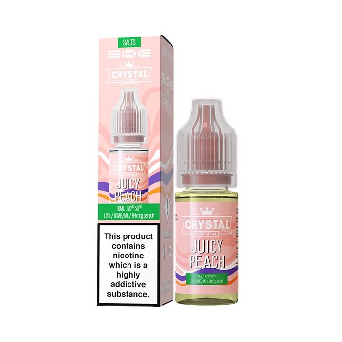 Juicy Peach Nicotine Salt E-liquid by Crystal Original 10mg