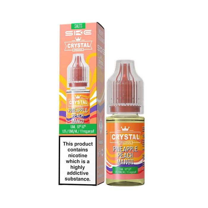 Peach Mango Nicotine Salt E-liquid by Crystal Original 10mg