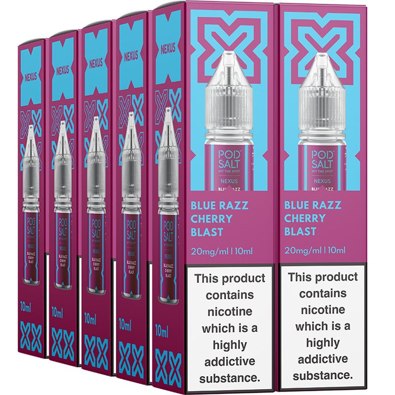 Blue Razz Cherry Blast Nic Salts by Pod Salt Nexus - Pack Of 10