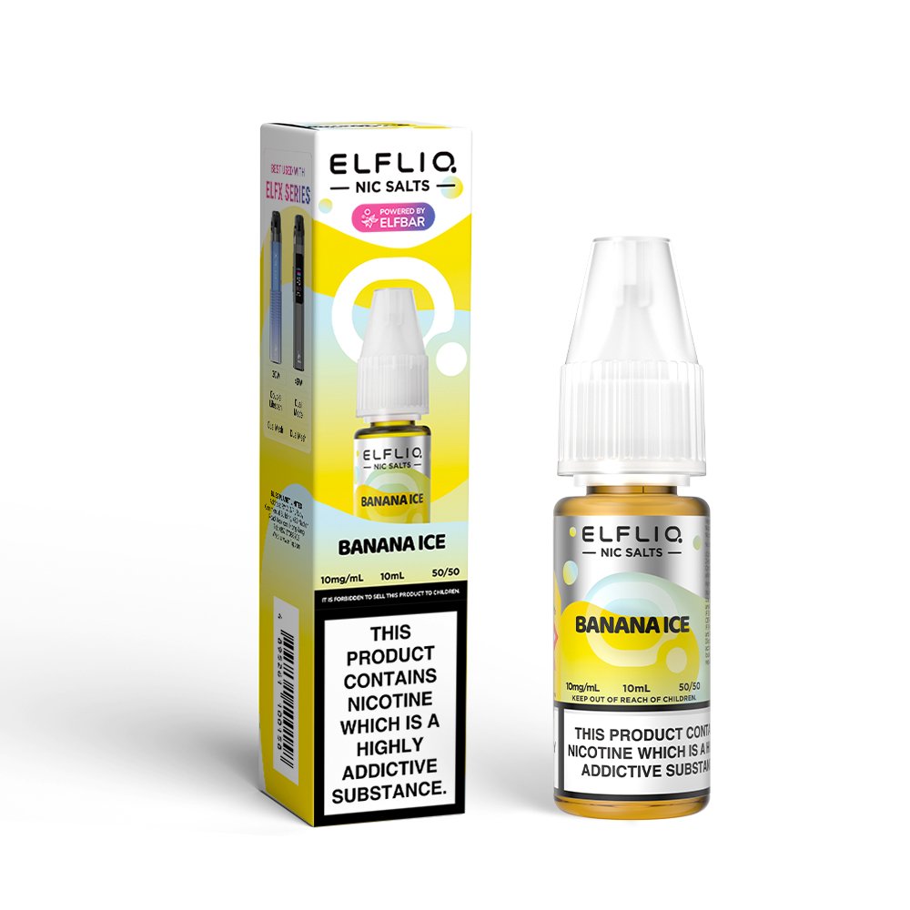 Banana-Ice (4) Banana Ice Nic Salt E-Liquid By Elf Bar Elfliq 10Mg