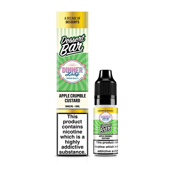 Salts_0008_Dl-Bar Salts-Desserts-Apple Crumble Custard-10Ml-10Mg-Gb (1) Apple Crumble Custard 10Mg Dinner Lady Nic Salt