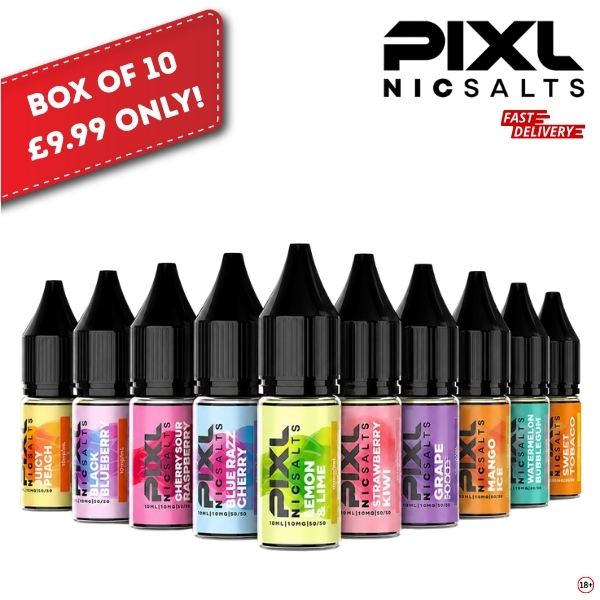 Pixl Nic Salts box with 10 x 10ml bottles